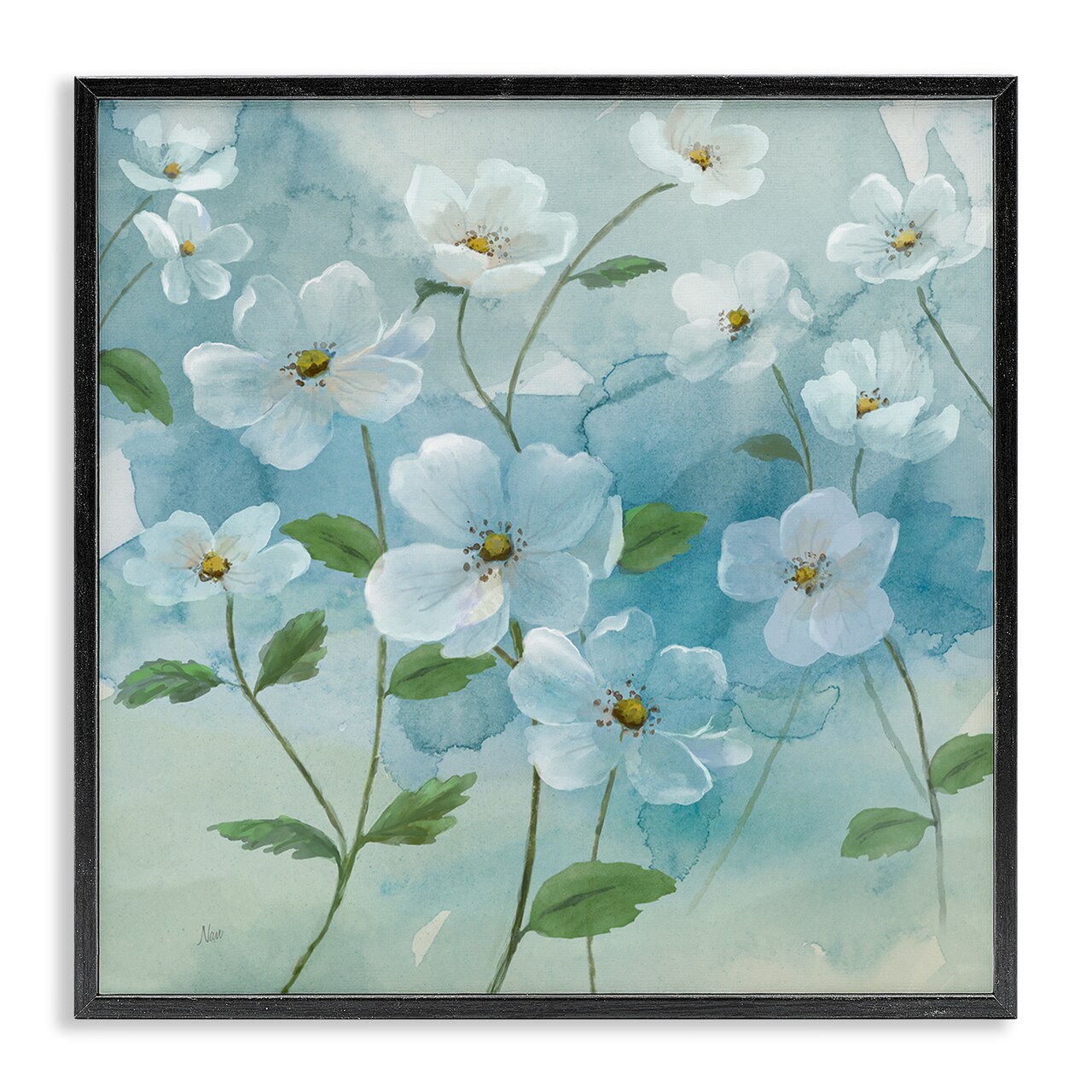 Stupell Industries Bountiful White Flowers Framed Giclee Wall Art Design by Nan